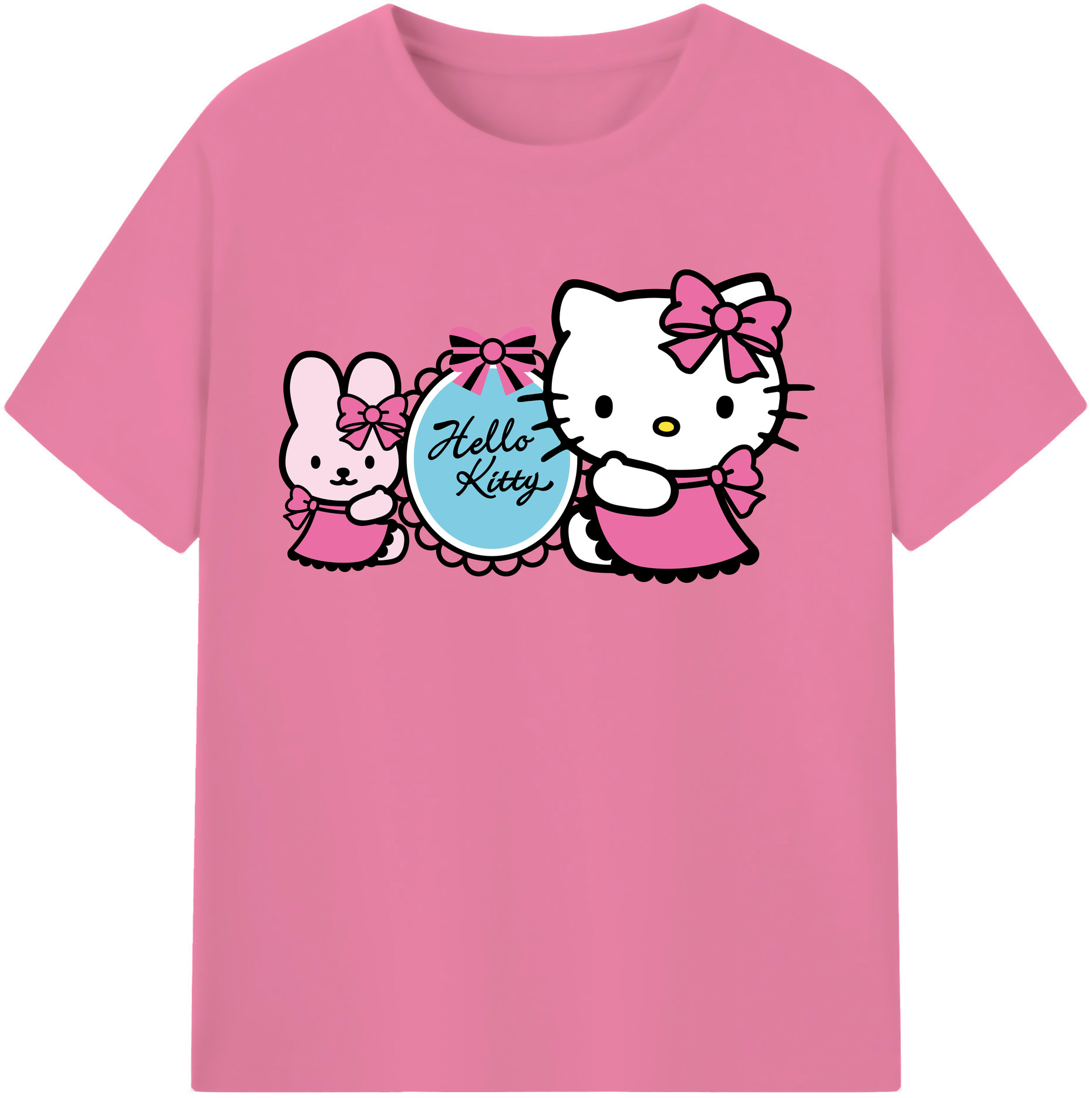 （画像用） Hello Kitty ハローキティ 綿100％半袖Tシャツ（フロントプリント）